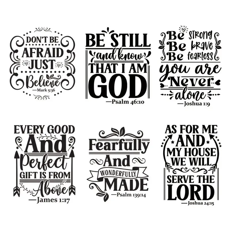 Letter Pattern Heat Transfer Sticker, 6pcs/set Iron-on Sticker, DIY Heat Transfer Sticker for Clothes, T-shirt, Jacket, Jeans...