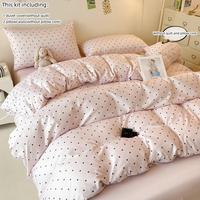 Polka Dot Pattern Bedding Set, 3 Counts/set Including 1 Count Duvet Cover & 2 Counts Pillowcase without Filler, Soft Comforta...