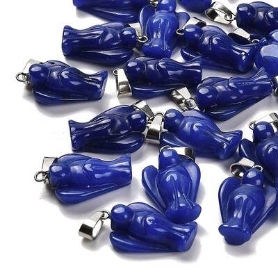 Dyed Natural White Jade Pendants