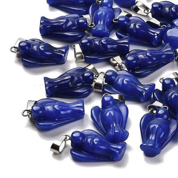 Dyed Natural White Jade Pendants