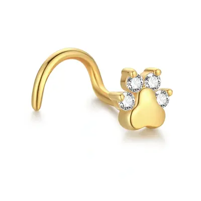 14K Gold Moissanite Paw Nose Ring
