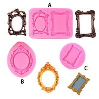 Vintage Frame Shaped Silicone Mold (1 Count), Baking Fondant Mold, Cake Decorating Mold, DIY Crafts Baking Mold for Chocolate...