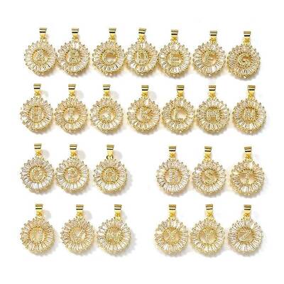 26Pcs Brass Micro Pave Cubic Zirconia Pendants