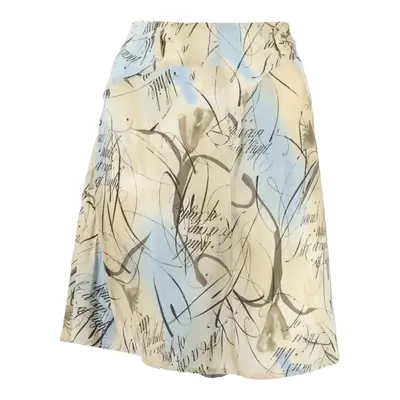 SERGE DANA Womens Straight Skirt Beige Short Crazy Pattern M