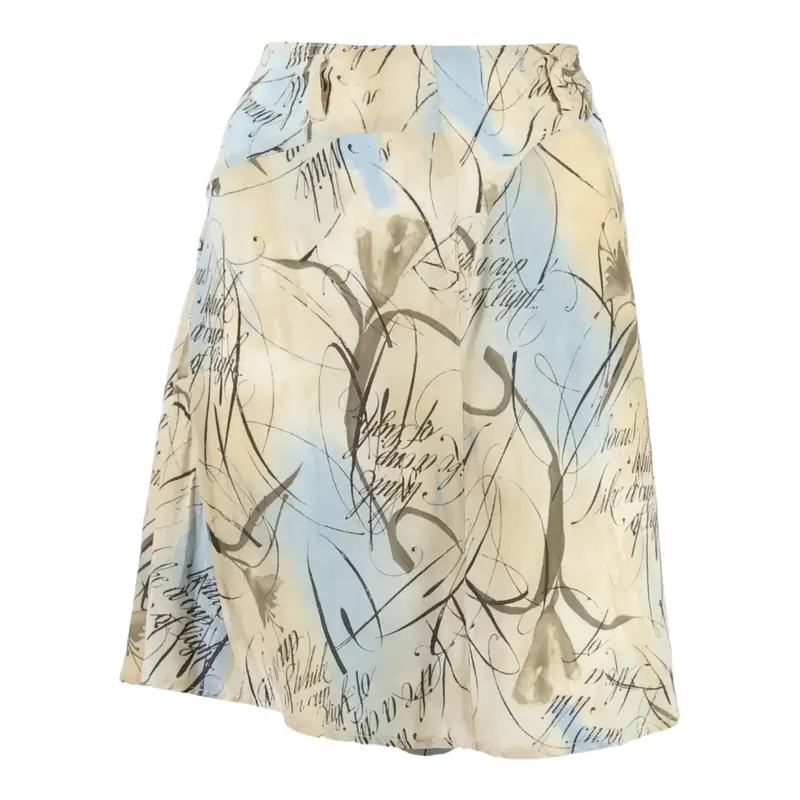 SERGE DANA Womens Straight Skirt Beige Short Crazy Pattern M