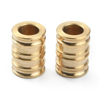 Groove Column Shaped Brass Beads