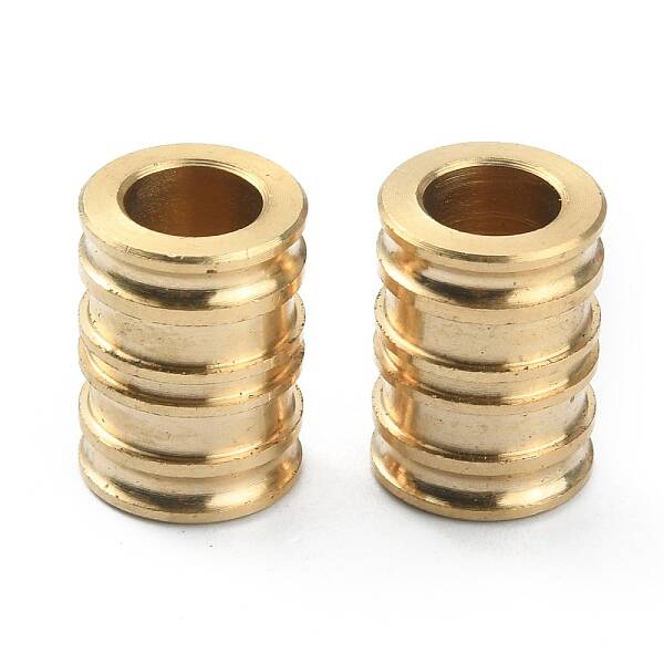 Groove Column Shaped Brass Beads