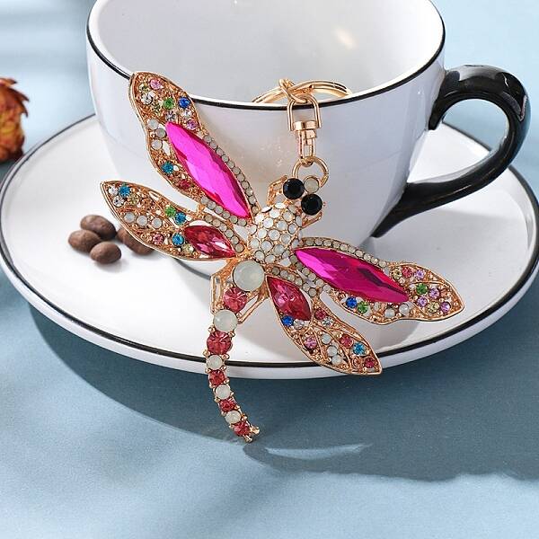 Alloy Rhinestone Keychain