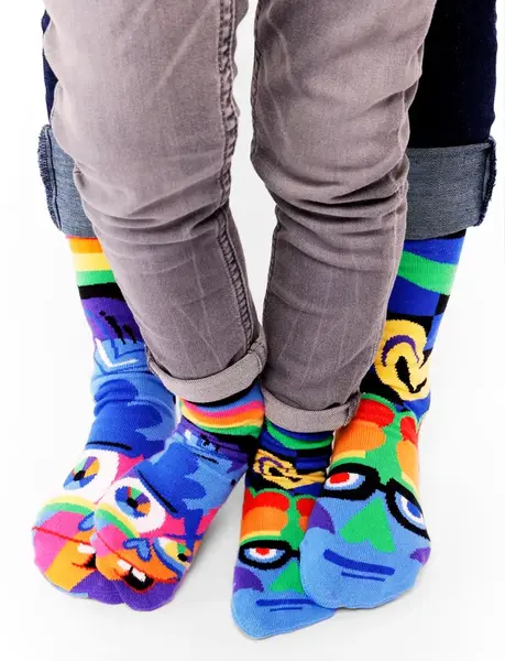 SILLY & SERIOUS MATCHY MISMATCHY SOCKS SET | 2nd Pair: ADULT SMALL | 1st Pair: ADULT SMALL