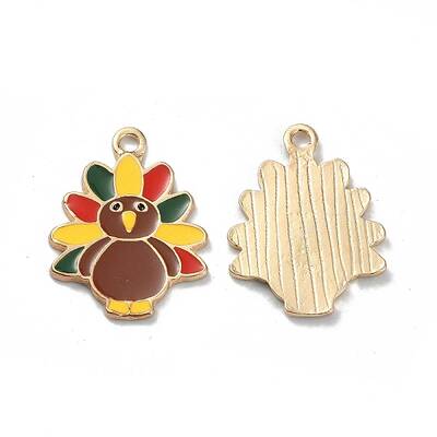 Light Gold Tone Alloy Enamel Pendants