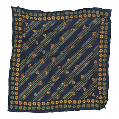 Unbranded Floral Scarf - No Size Navy Polyester
