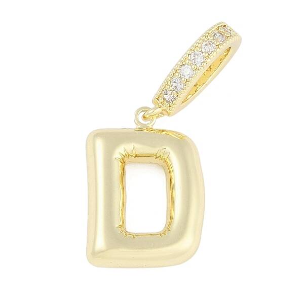 Brass Micro Pave Clear Cubic Zirconia Pendants
