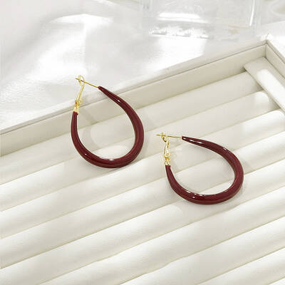 Brass Teardrop Hoop Earrings