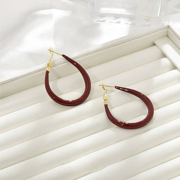 Brass Teardrop Hoop Earrings