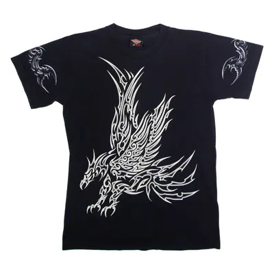 ROCK EAGLE Tribal Mens T-Shirt Black Crew Neck M