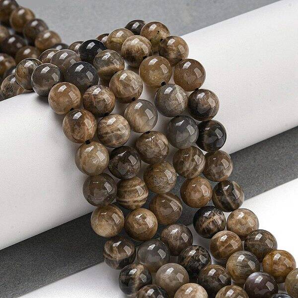 Natural Black Moonstone Beads Strands