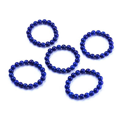 Natural Dyed Lapis Lazuli Beaded Stretch Bracelet
