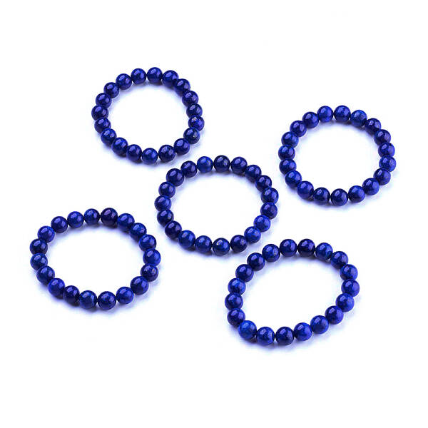 Natural Dyed Lapis Lazuli Beaded Stretch Bracelet