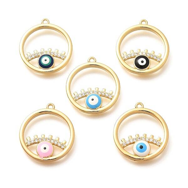 Brass Micro Pave Cubic Zirconia Pendants