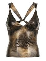 Women's Leopard Print Cut Out Backless Tank Top, Street Fashion Casual Sleeveless Top for Daily Outdoor Wear, Ladies Clothing...