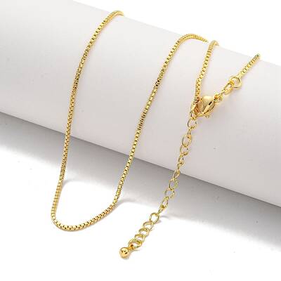 Brass Box Chain Necklaces for Women