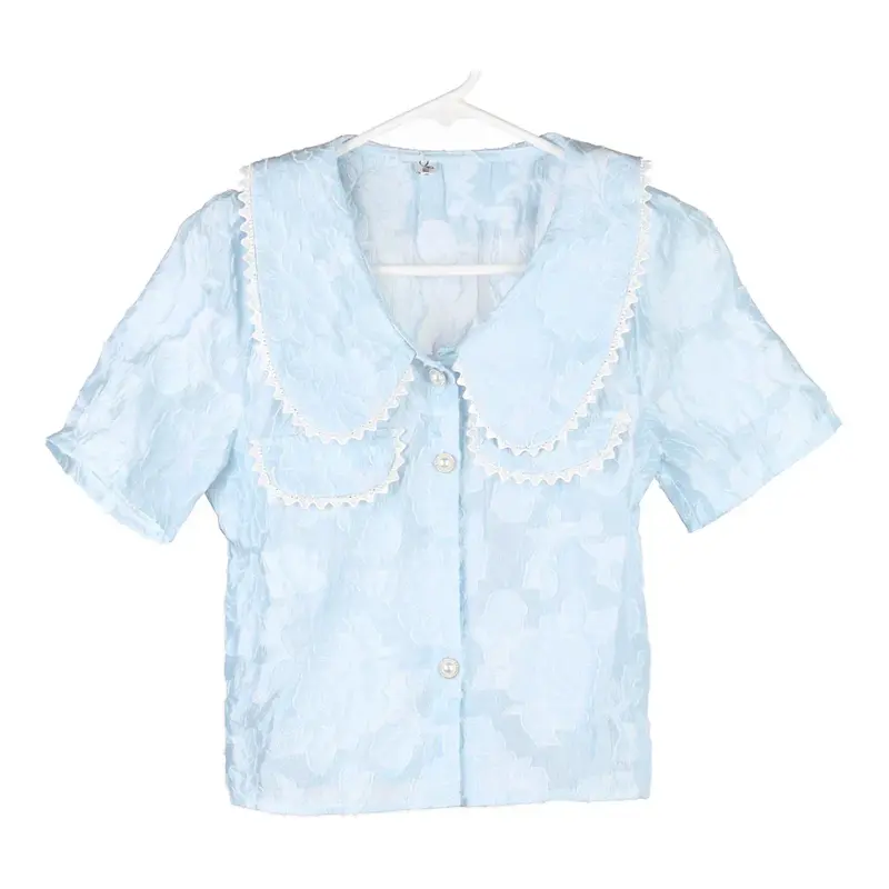 Unbranded Blouse - Large Blue Polyester