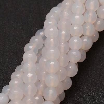 Natural White Agate Beads Strands