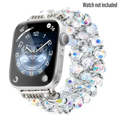 Shiny Bead Replacement Watch Band, Faux Pearl Decor Watch Band, Watch Band for Apple Watch, Wearable Accessories for Apple ...