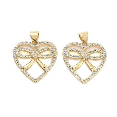 Brass Pave Clear Cubic Zirconia Pendants
