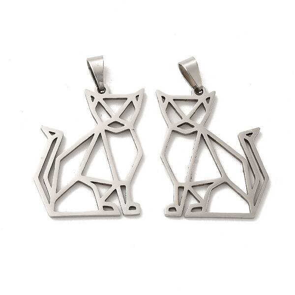 Non-Tarnish 201 Stainless Steel Origami Pendants