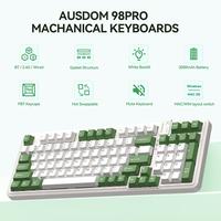AUSDOM 98Pro Silent Mechanical Keyboard,Wireless Hot Swappable Gaming Keyboard with Backlit,Gasket Structure,Pre-lubed Tactil...