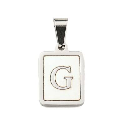 304 Stainless Steel Pave Natural White Shell Pendants