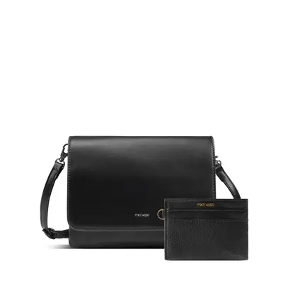 Gianna + Alex | Alex Card Holder Bundle (Color): Pink Pebbled | Gianna Crossbody Bundle (Color): Sand