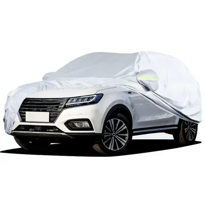 ALL-WEATHER CAR ARMOR! Waterproof 190T Polyester Cover Fits SUV/Sedan 183-201 Sun Ice UV Defense 60s Install Silver Color...