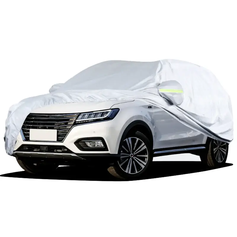 ALL-WEATHER CAR ARMOR! Waterproof 190T Polyester Cover Fits SUV/Sedan 183-201 Sun Ice UV Defense 60s Install Silver Color...