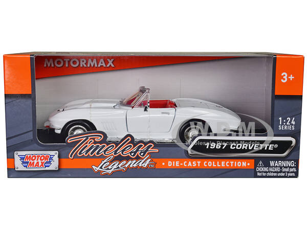 1967 Chevrolet Corvette C2 Convertible White with Red Interior \