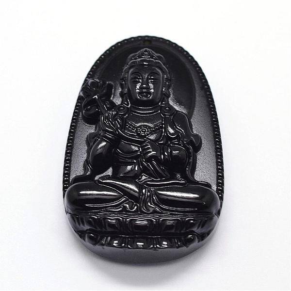 Natural Obsidian Carven Pendants