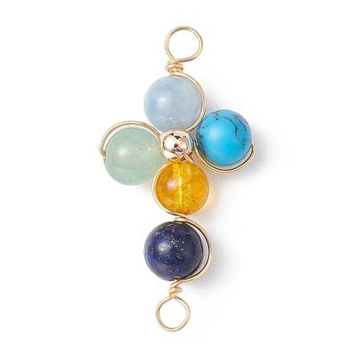 Mixed Gemstone Connector Charms