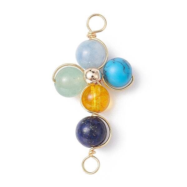 Mixed Gemstone Connector Charms