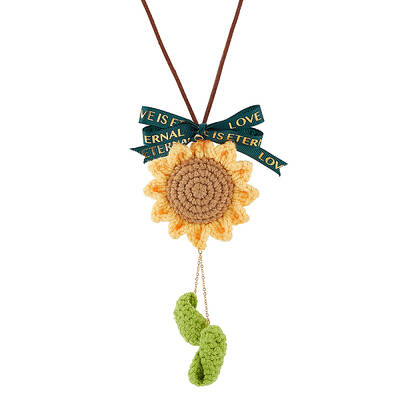 Crochet Sunflower Leaf Bowknot Hanging Pendant Decorations
