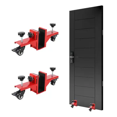Garvee 2 Piece Door Installation Kit Heavy Duty 750 Lbs Load Capacity Adjustable 0-1.89 Inch Thickness Q235 Steel 360° Wheel...
