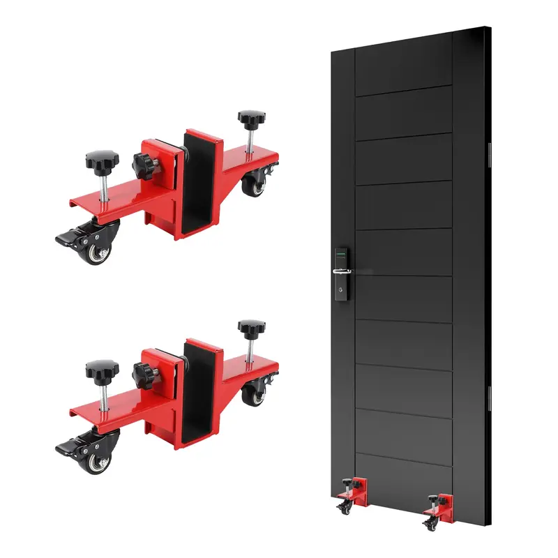 Garvee 2 Piece Door Installation Kit Heavy Duty 750 Lbs Load Capacity Adjustable 0-1.89 Inch Thickness Q235 Steel 360° Wheel...