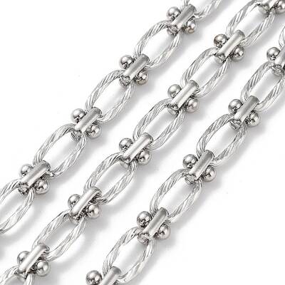 Tarnish Resistant 304 Stainless Steel Oval & Knot Link Chains