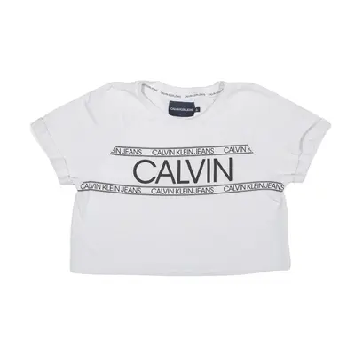 CALVIN KLEIN Crop Sweatshirt White Womens M
