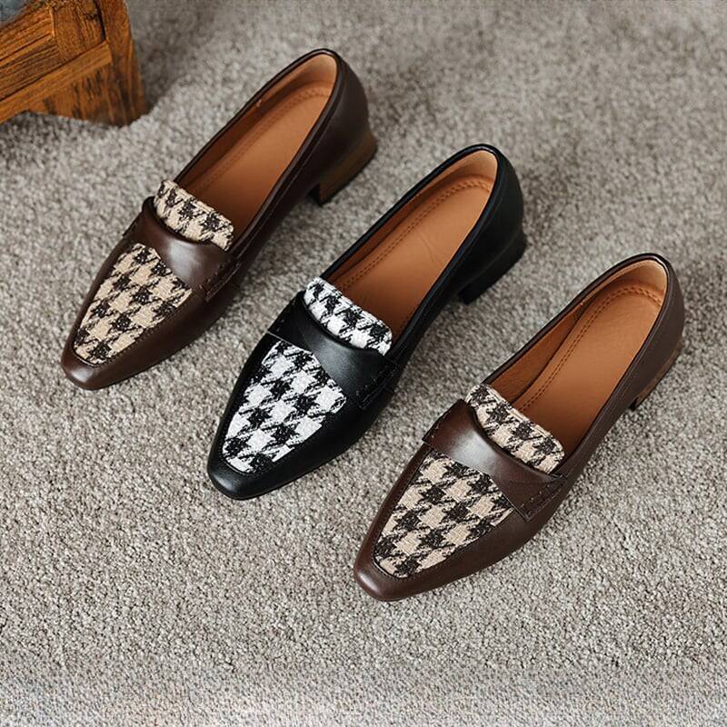 CHIKO Asiya Square Toe Block Heels Loafers Shoes