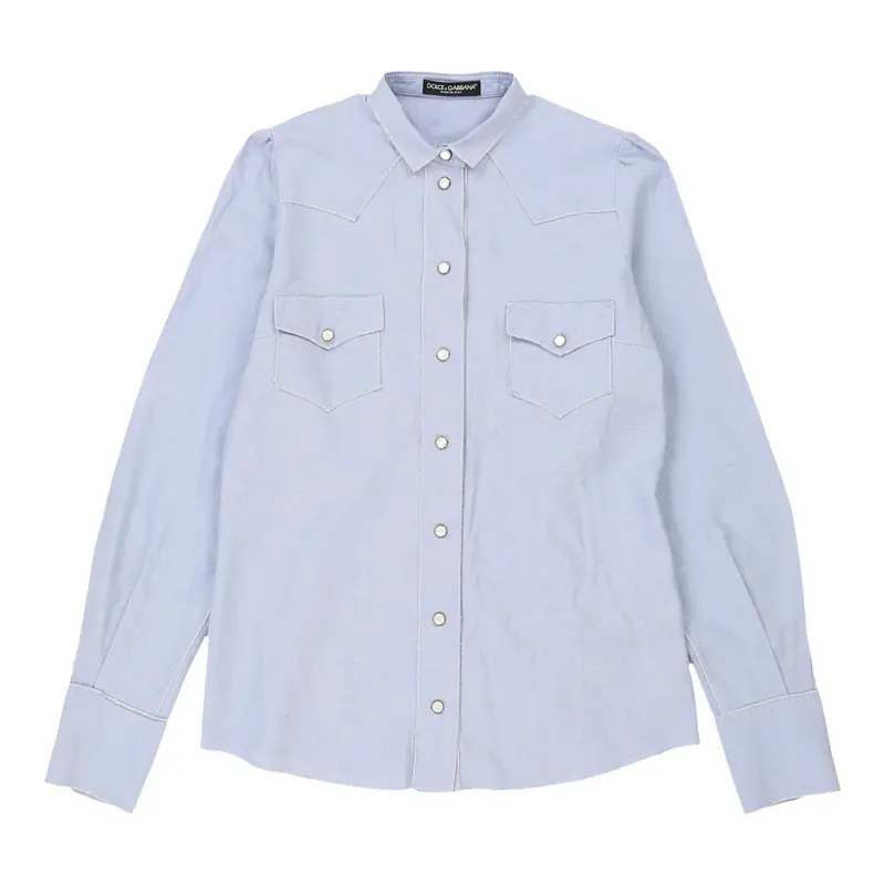 Dolce & Gabbana Shirt - Medium Blue Cotton | Size: medium