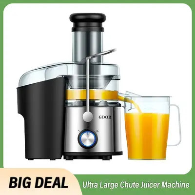 1200W Juicer with Titanium Enhanced Cut Disc, Larger 3” Feed Chute Juicer Machines for Whole Fruits and Vegetables, Centrif...