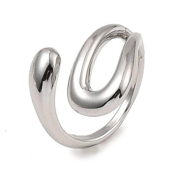 Rack Plating Brass Hollow Teardrop Open Cuff Rings