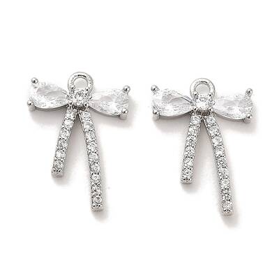 Brass Micro Pave Clear Cubic Zirconia Pendants