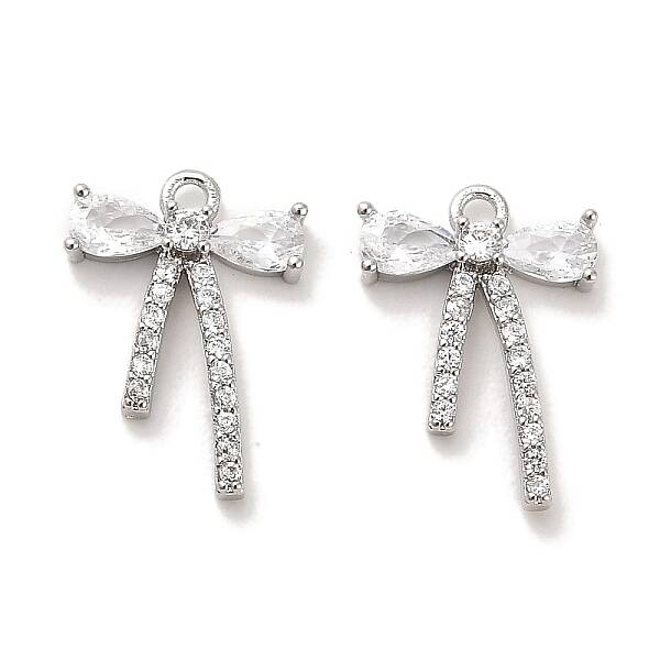 Brass Micro Pave Clear Cubic Zirconia Pendants